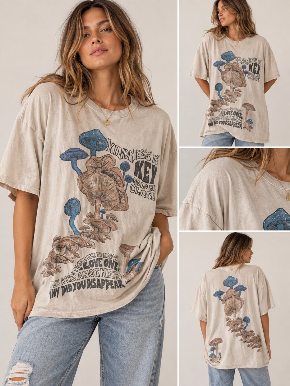 Urban Outfitters Project Social T L/XL Mushroom Graphic Oversized Tee